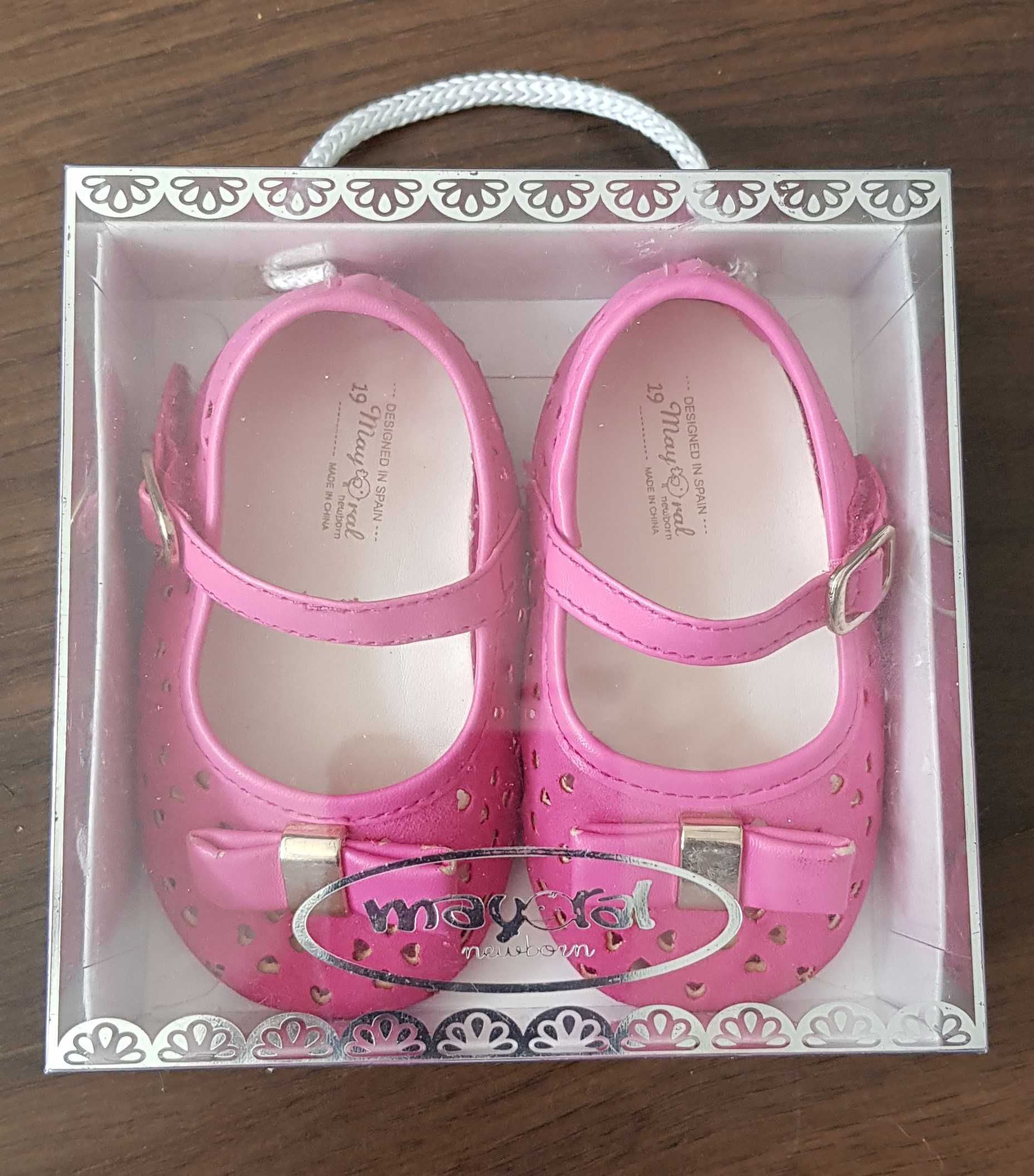 Buty mayoral, newborn, buciki dla dziewczynki, niechodki, rozm. 19