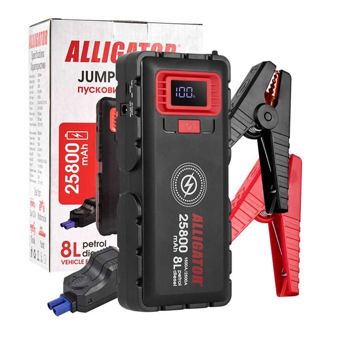 Бустер (пусковий пристрій) Alligator Jump Starter 25800mAh JS848