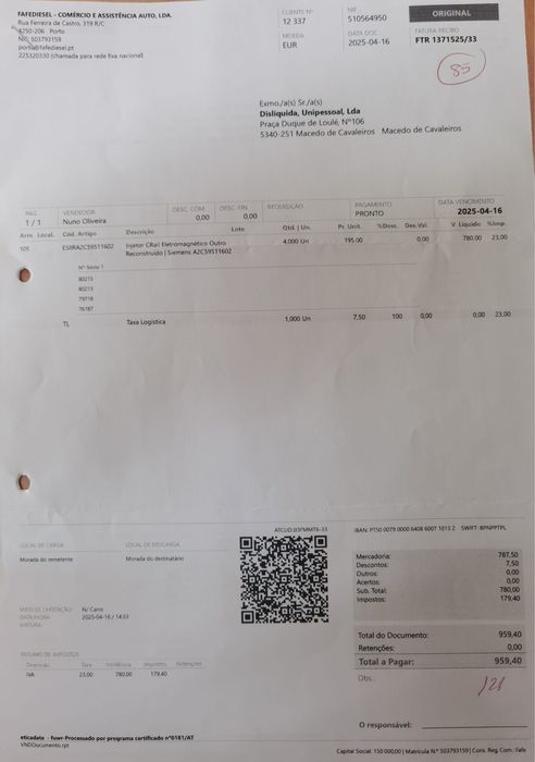 4 injectores 2000cc HDI motor RHZ 120 cv