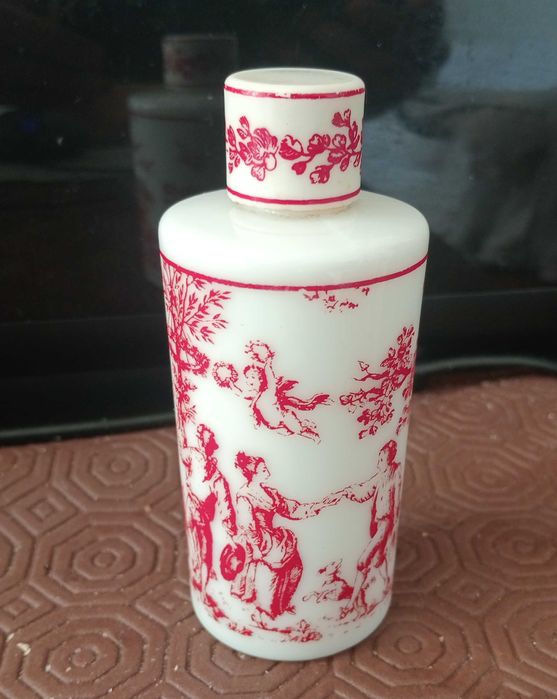 Vintage Frasco de Perfume Vidro Opalino Lubin Paris