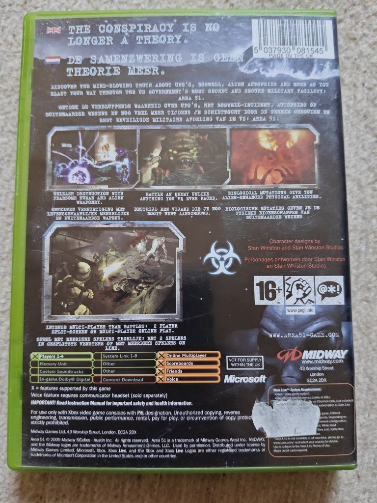 Area 51 XBOX 3XA KOMPLET dobry stan