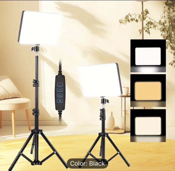 Anel de Luz LED 10” com Tripé Ajustável e Suporte para Telemóvel