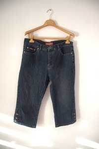Granatowe krótkie jeansy rybaczki do kolan Dass Jeans rozmiar 34