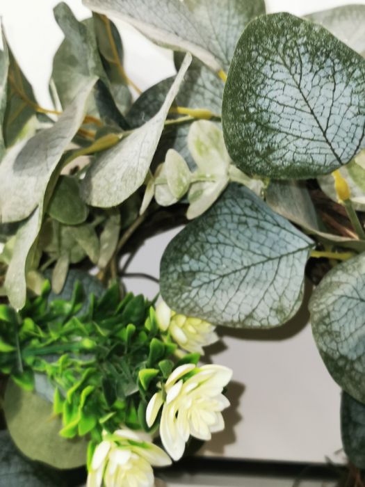 Wianek (sztuczne rośliny) - eukaliptus, bluszcz, bukszpan