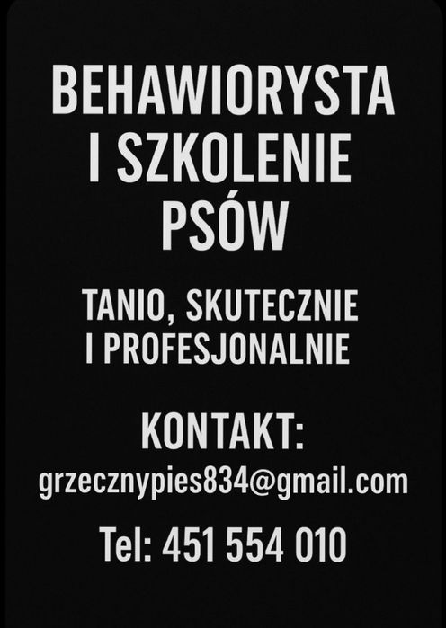 Behawiorysta. Szkolenie psów