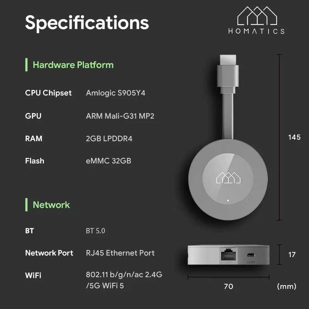 Смарт приставка Homatics Dongle G 4K 2/32 ГБ