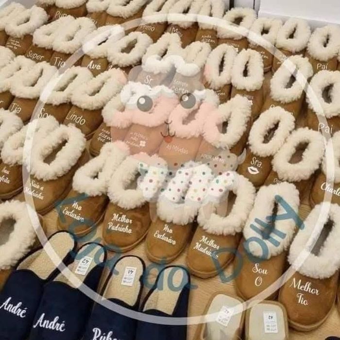 Pantufas e chinelos personalizados bebé criança adulto