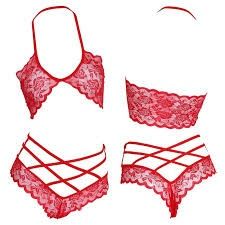 Lingerie sensual Preto/Vermelho