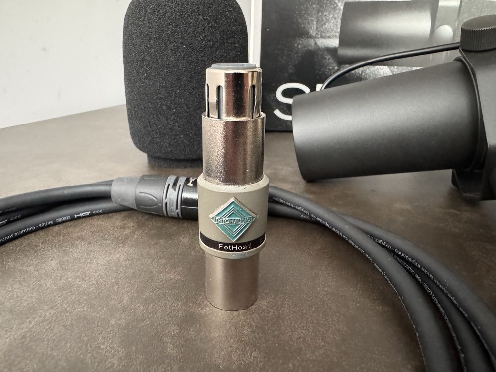 Shure SM7B + przedwzmacniacz Fethead + kabel XLR