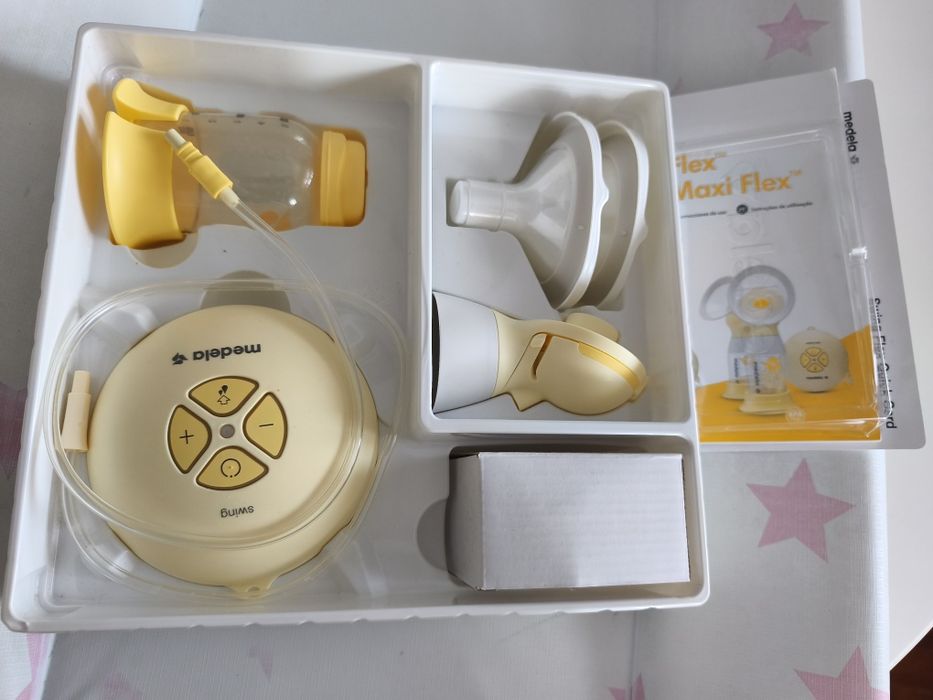 Bomba Swing Flex da Medela e biberões