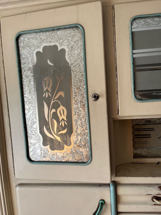 Kredens kuchenny duży dwuczęściowy retro lata 50 60