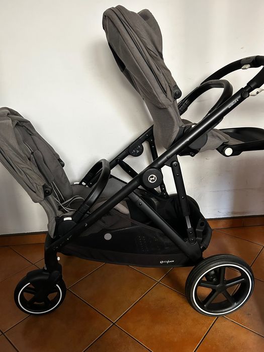 Cybex Gazelle S bliźniaczy + 2 foteliki  Cybex Aton 5 0-13kg + baza