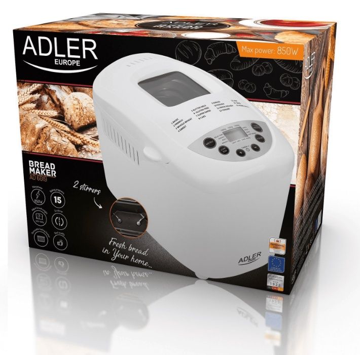Wypiekacz do chleba Adler AD 6019 biały 850 W