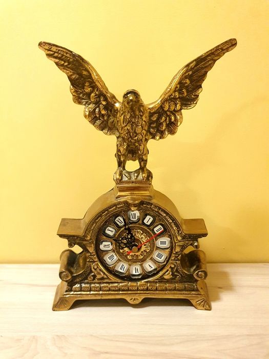 Zegar kominkowy, mosiądz