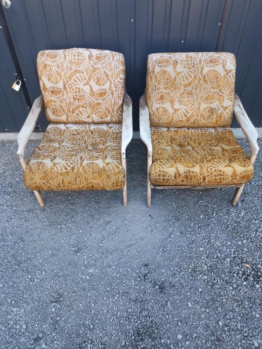 Fotele z PRL śnieżka lisek retro vintage