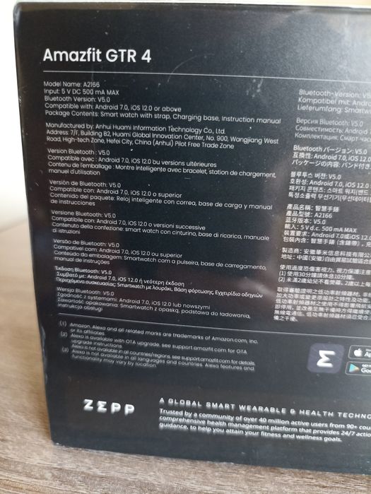 Smartwatch Amazfit GTR 4 – Novo e Selado na Caixa