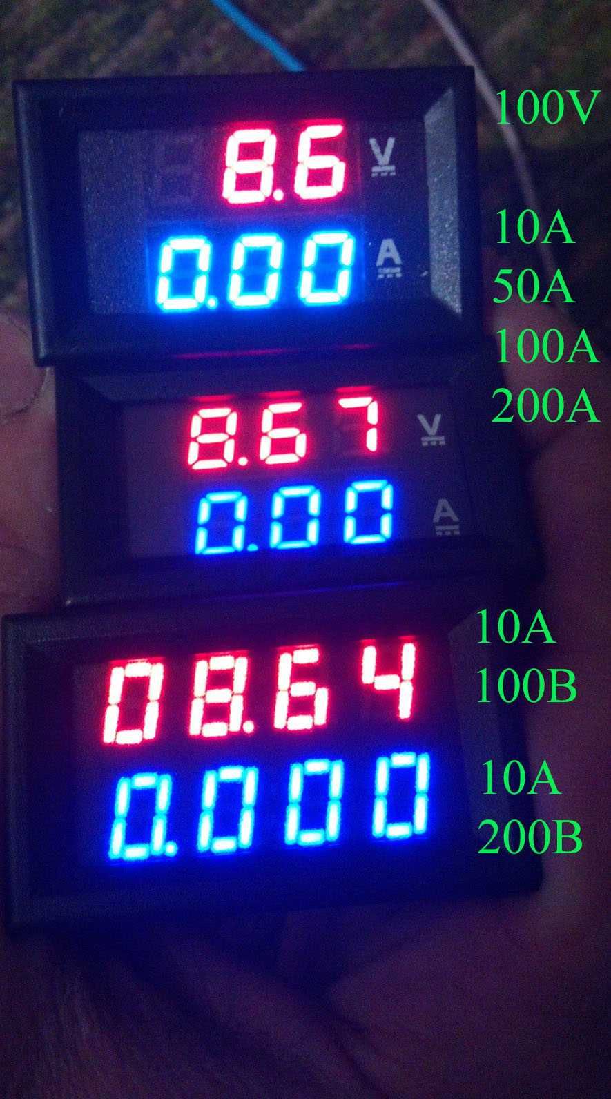 Вольтамперметр цифровой 10А 50А амперметр, переменка 100А крокодилы