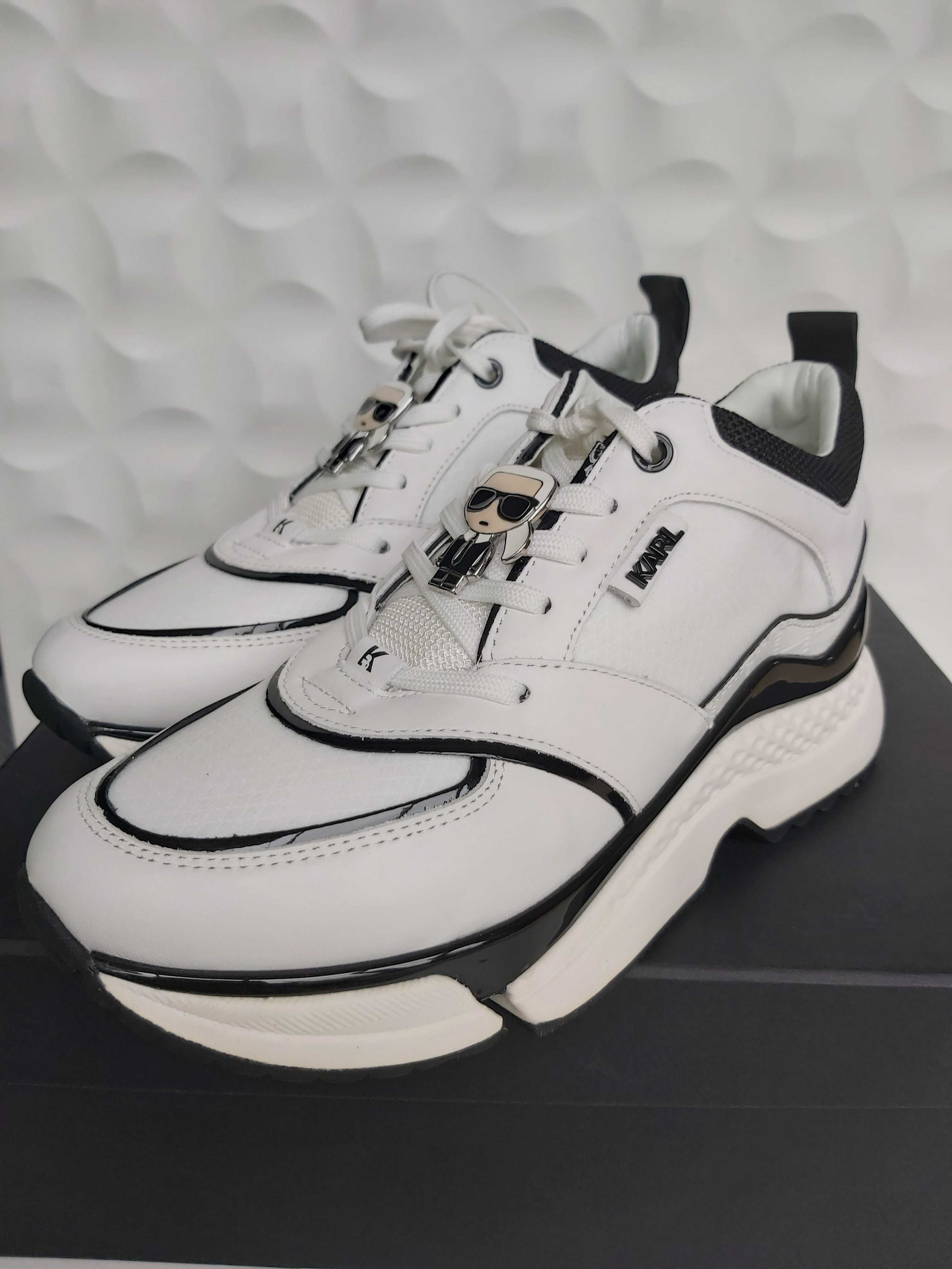 NOWE oryginalne sneakersy KARL LAGERFELD białe trampki 38