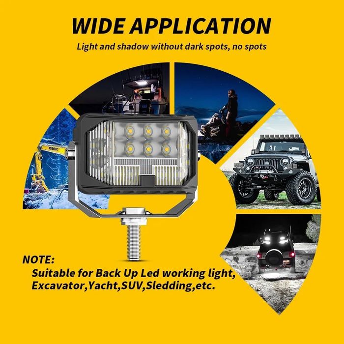 Lampa robocza LED bardzo mocna i duży kąt świecenia Flood+Slot+DRL