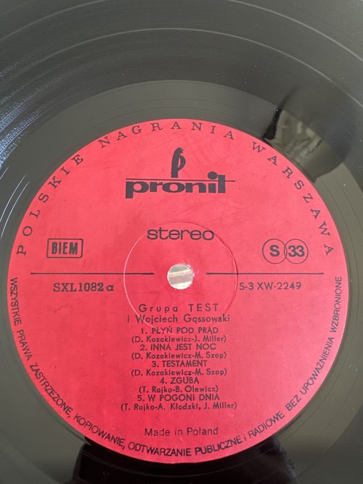 Grupa Test - Wojciech Gąsowski 1974 Pronit winyl