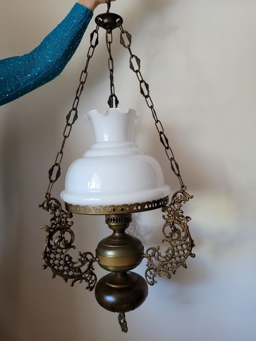 Żyrandol lampa wisząca mosiężna