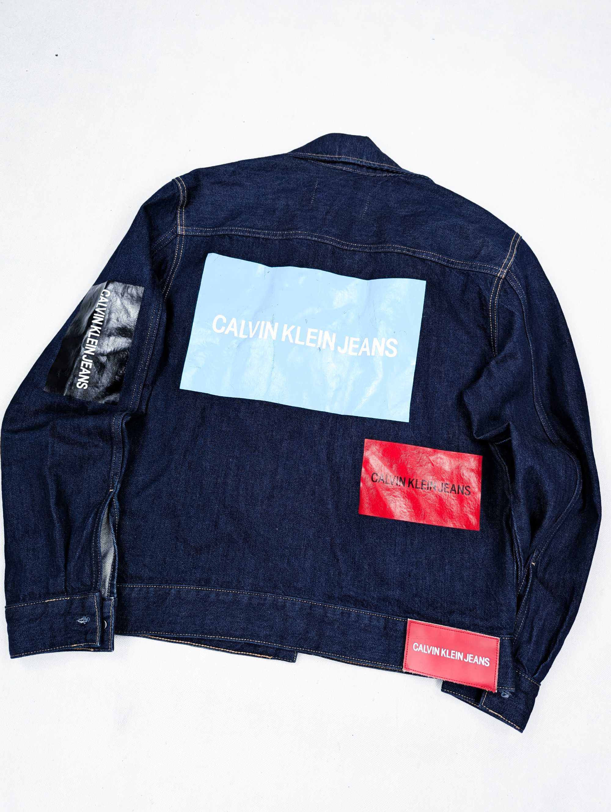 Calvin Klein granatowa kurtka jeansowa katana S logo