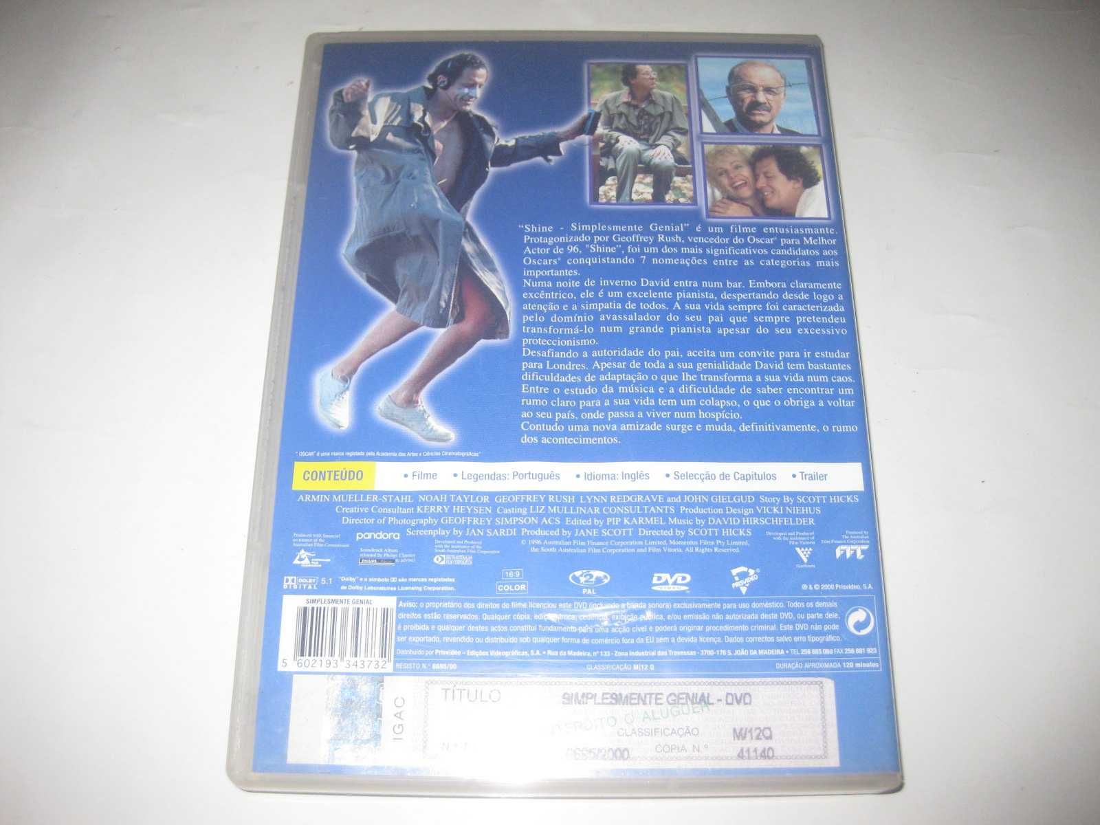 DVD "Shine - Simplesmente Genial" com Geoffrey Rus