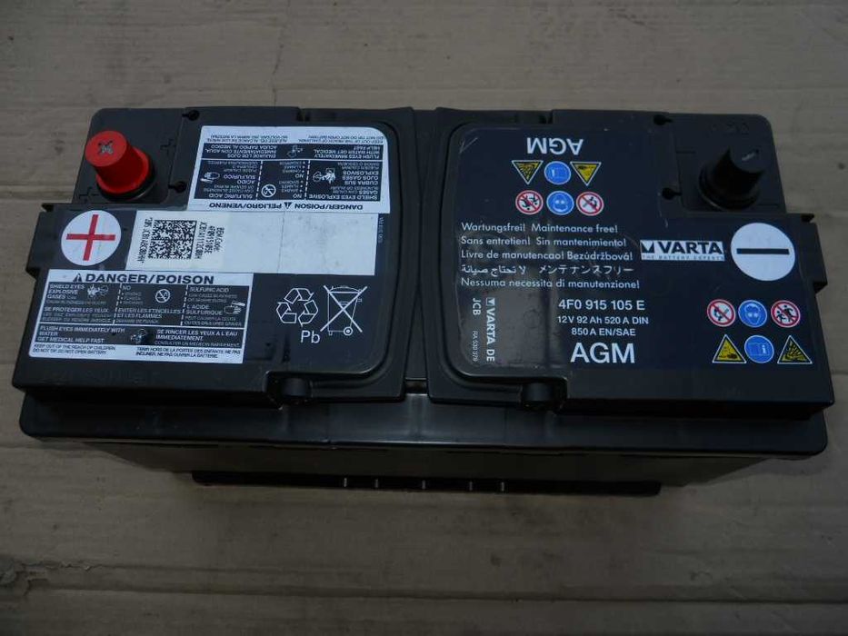 Akumulator żelowy AGM  VARTA 12V 92Ah 520A din 850A, Oryginał VW