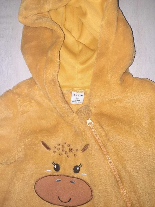 Pijama de inverno SHEIN girafa amarela para bebé dos 6 aos 9 meses