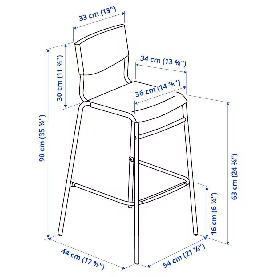 Cadeiras altas com almofadas IKEA