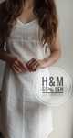 H&M minimalistyczna biała damska sukienka lniana capsule old money