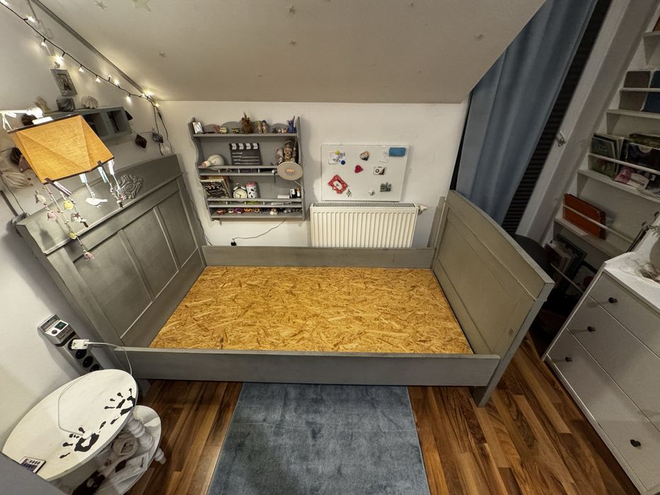 Łóżko lite drewno, nie IKEA, Materac 190x80, materac Hean latex