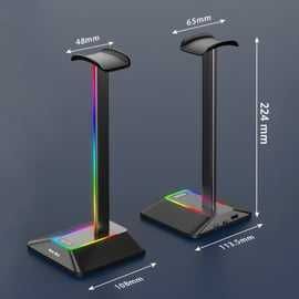 Gamingowy stojak na sluchawki 2x porty USB podświetlenie LED RGB
