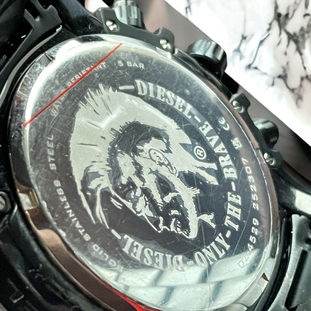 -40%$ Diesel Grieffed 46мм часы годинник черные чорний стальной DZ4529