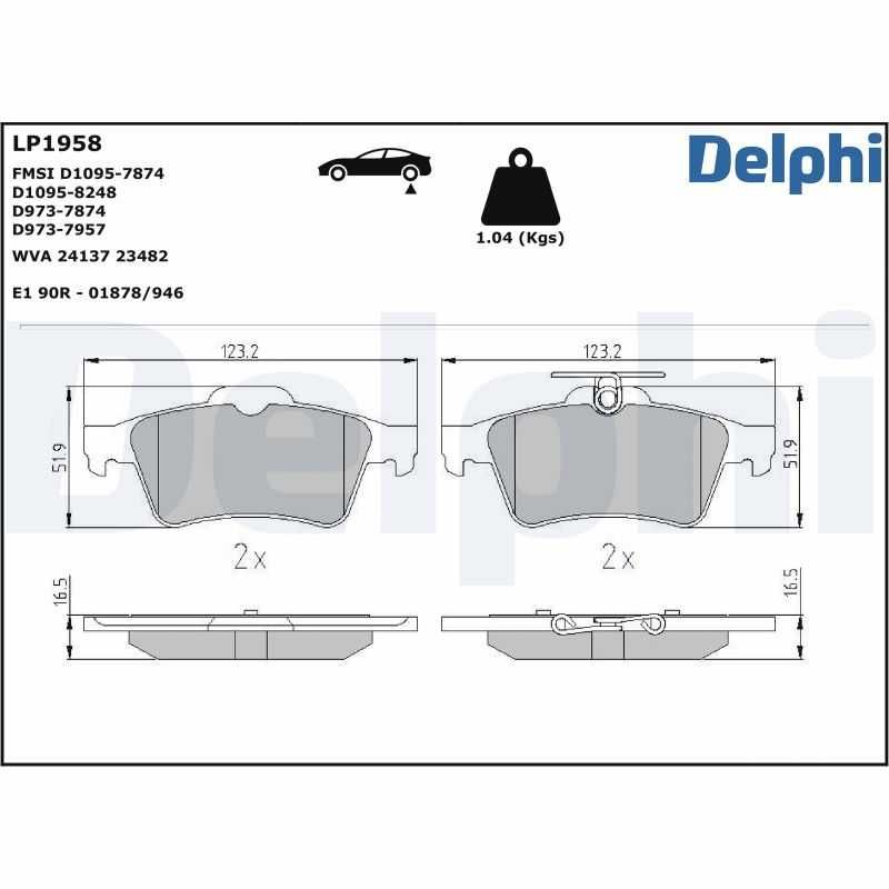 DELPHI tarcze + klocki tył FORD FOCUS MK2 C-MAX KOMPLET 2004-11r