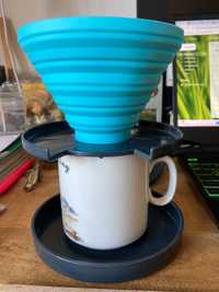 Силиконовый складной фильтр-капельница для кофе Воронка Днепр