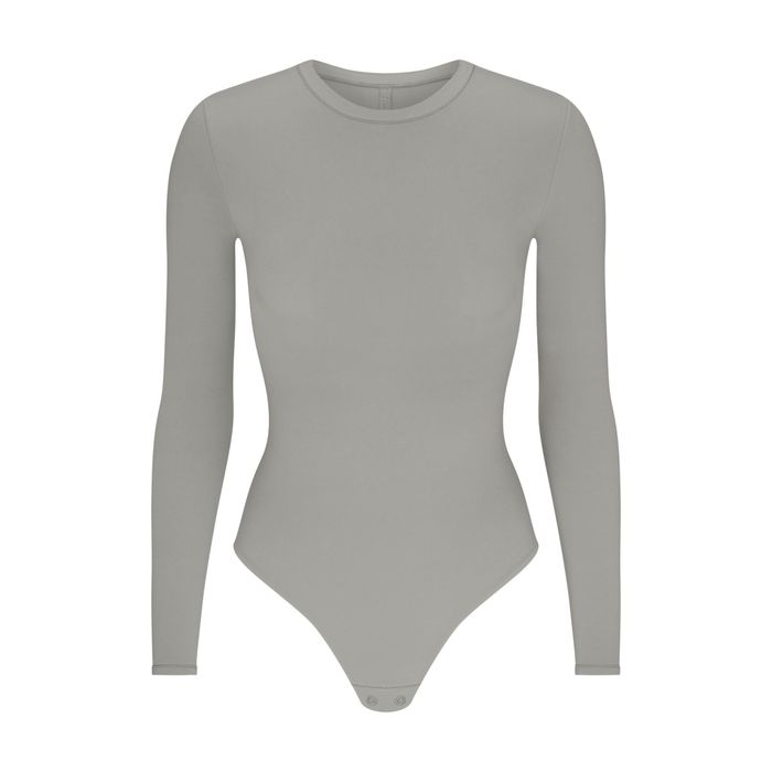 Жіночий лонг бодісьют SKIMS Long Sleeve Crew Neck Bodysuit