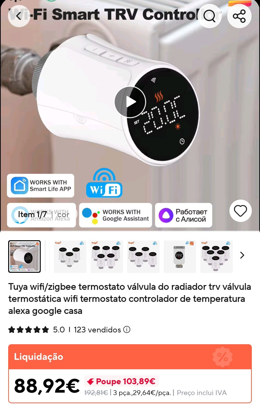 Zigbee WiFi/ temostato - valvula radiador
