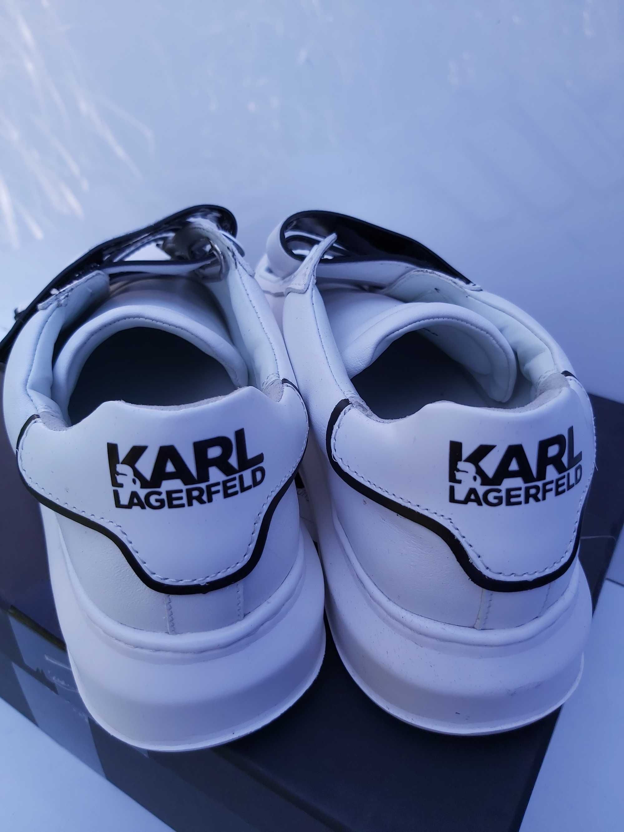 Sneakersy KARL LAGERFELD 41  czarne biale rzepy trampki tenisówki