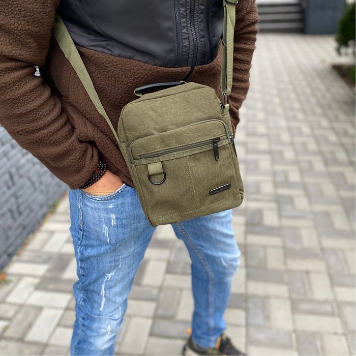 Сумка хакі чоловіча через плече зелена Com green