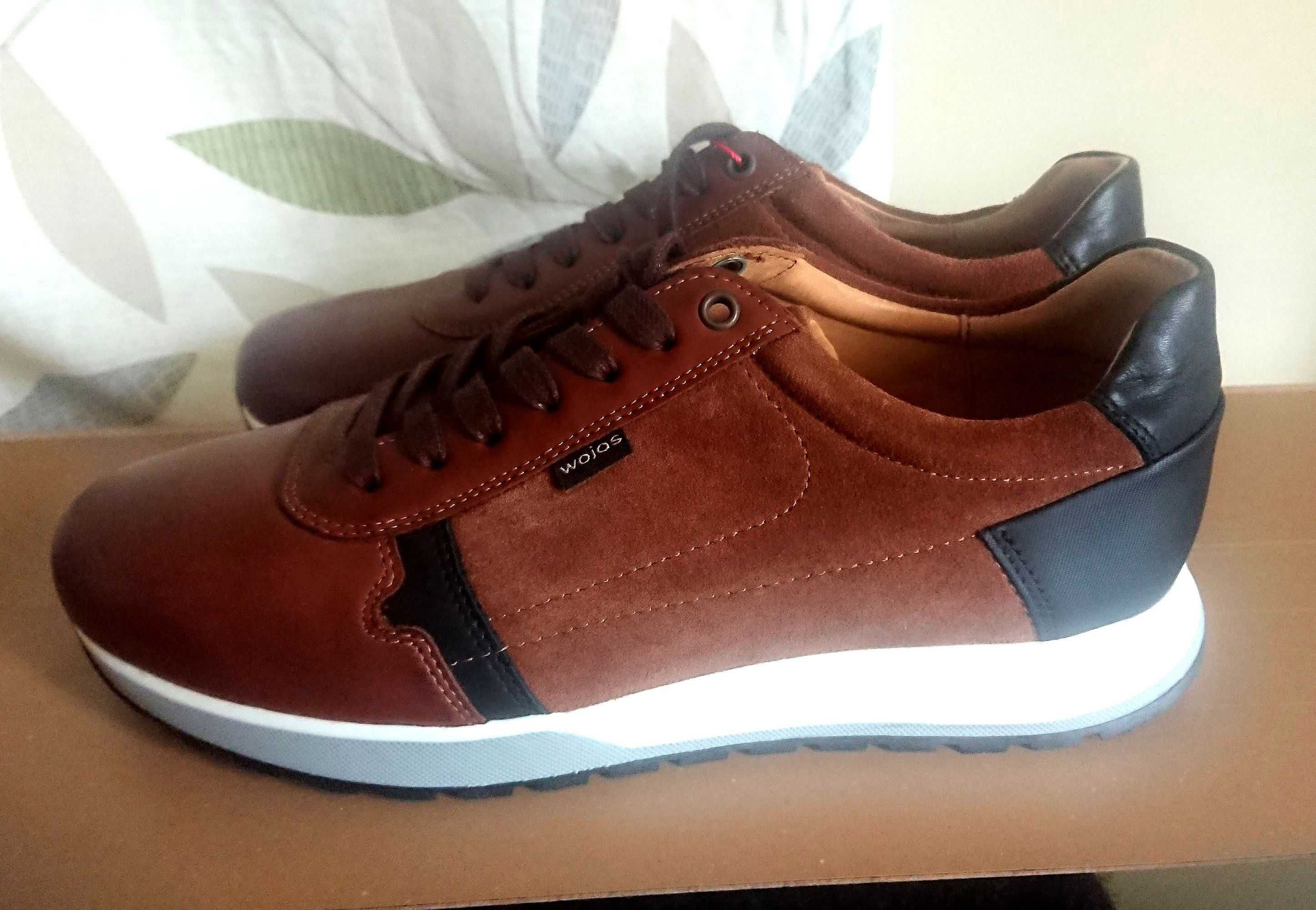 Buty Skóra jasny brąz Sneaker Sportowe trekkingowe Wojas Półbuty 41