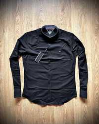 Koszula TOMMY HILFIGER Slim Fit czarna Ultra Premium jakość
