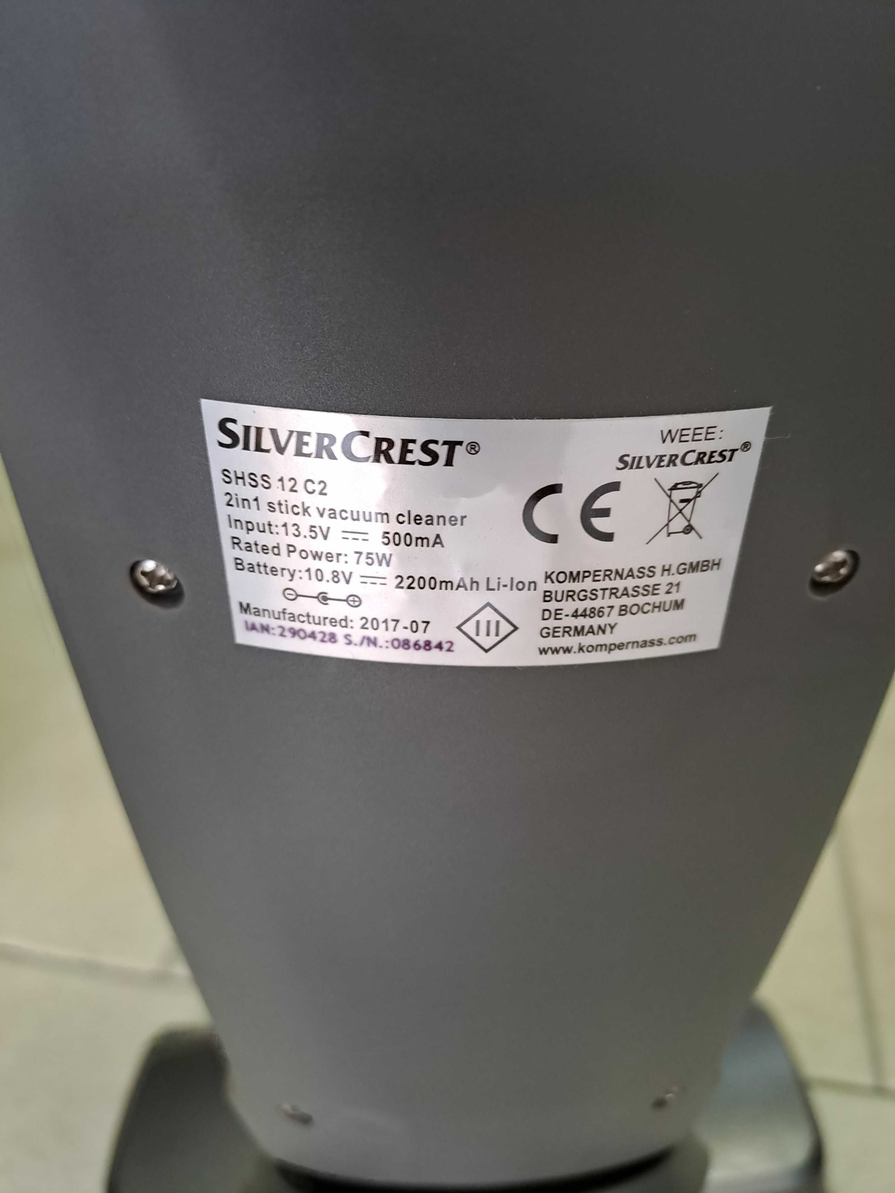 Aspirador vertical sem fio SilverCrest SHSS 12 C2, pouco uso