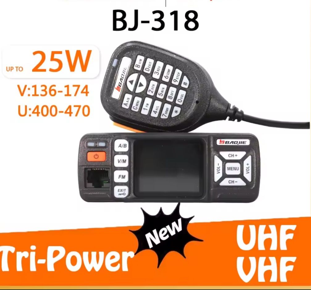 Krótkofalówka, Radio UHF/VHF BAOJIE BJ318 do mobila, zaprogramowane!