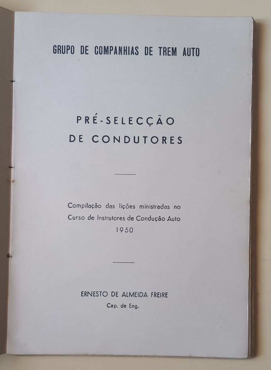 Livro do Exército Português, Selecção Condutores, 1950. PORTES GRÁTIS.