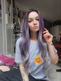 Peruka ombre sombre siwa fioletowa brązowa ombre sombre WIG cosplay