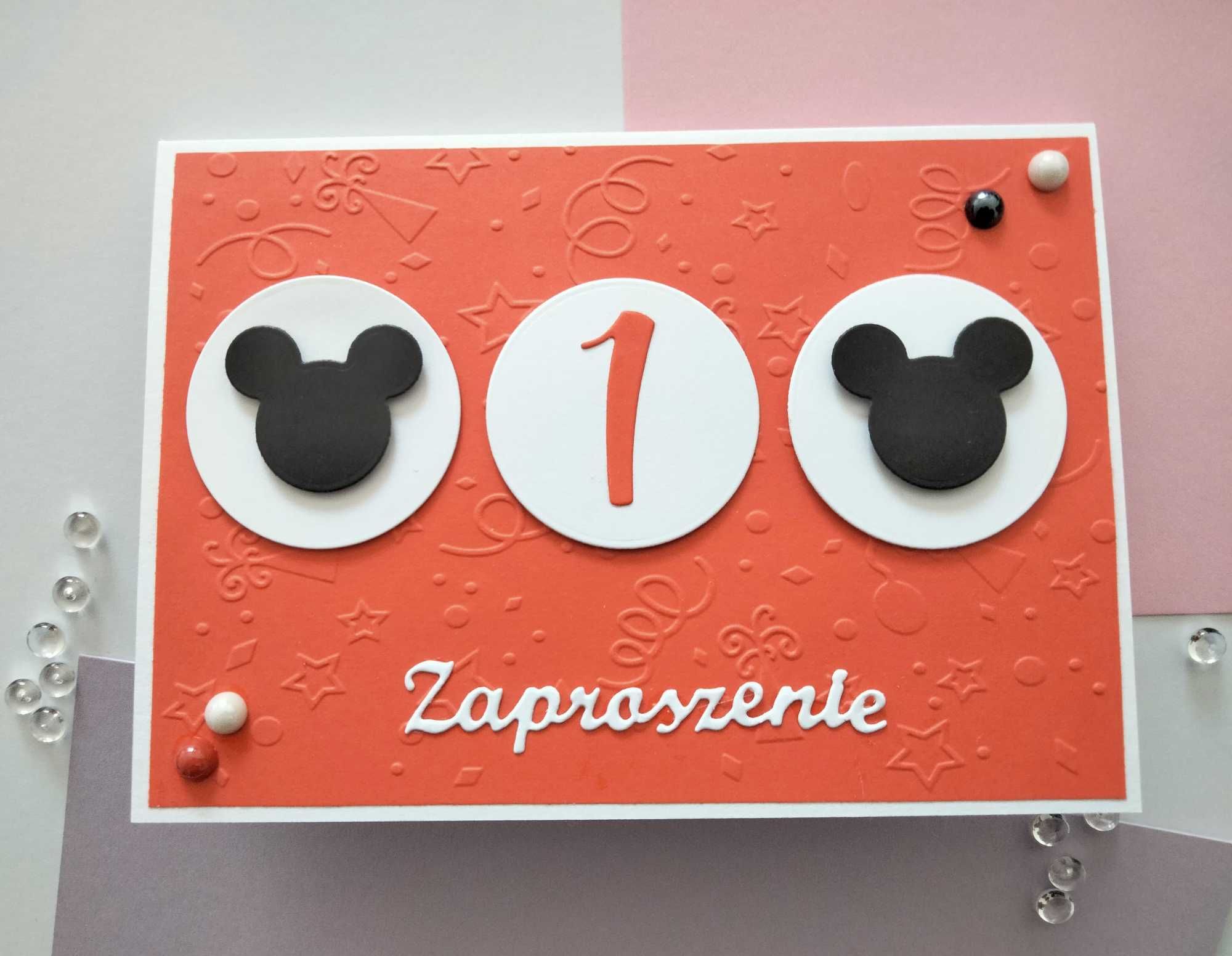 Zaproszenie Roczek Urodziny Mickey Miki Minnie