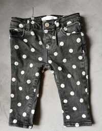 Spodnie spodenki jeansowe jeansy w kropki Zara r. 74