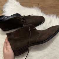 Piekne meskie skorzane buty zamsz Hugo Boss oryginalne 44 2/3