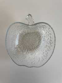 Miska jabłko vintage szkło prasowane
